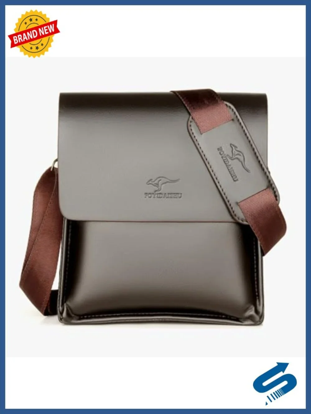 PU Leather Crossbody Messenger Bag for Work Travel Business